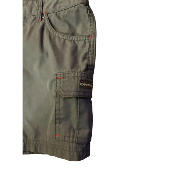 O’Neill Cargo Shorts Juniors 3 Gray Red Surf West Coast Beach Style Low Rise Y2K - Picture 6 of 13